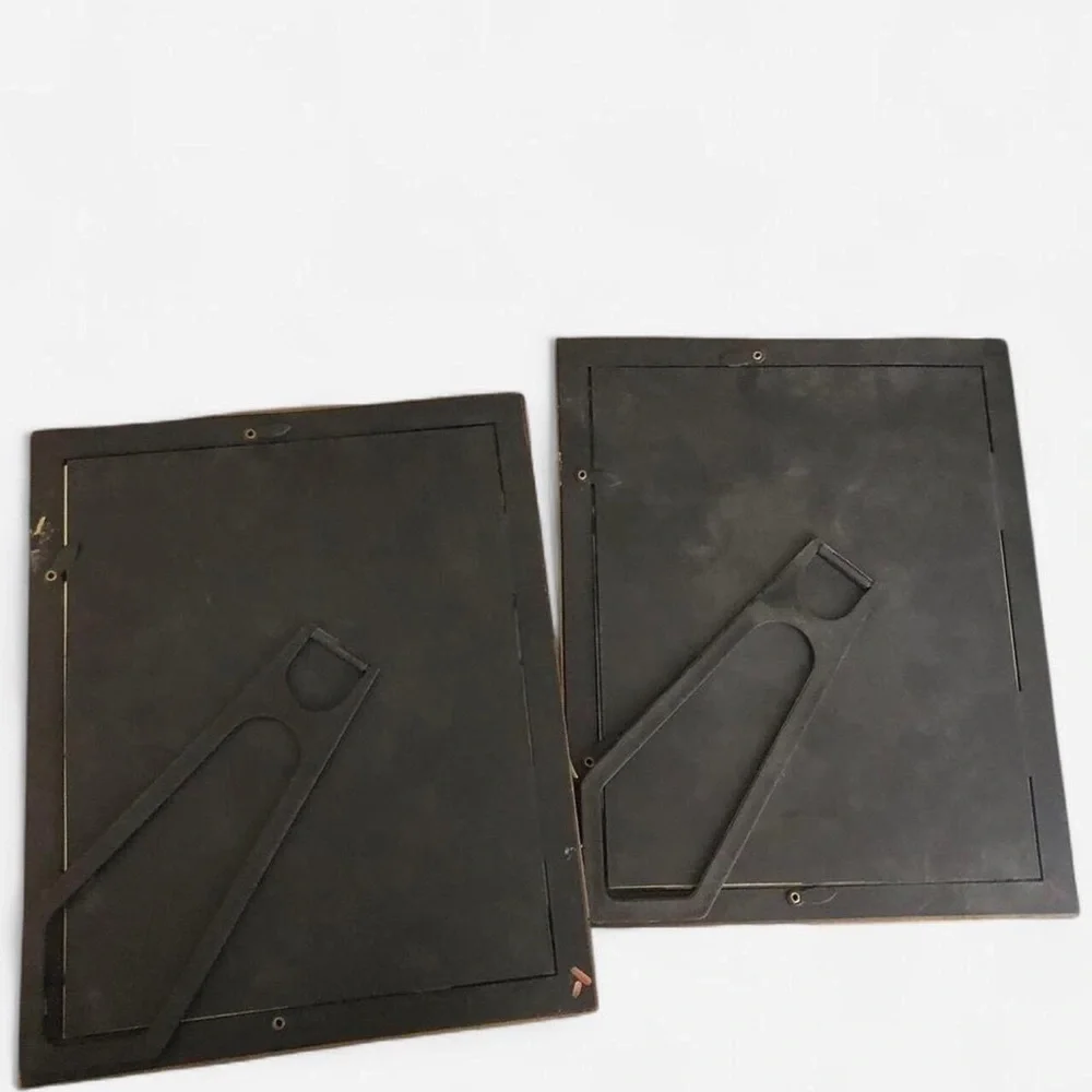 Gold vintage antique looking picture frame MCM retro carved (set of 2) 8”x10”